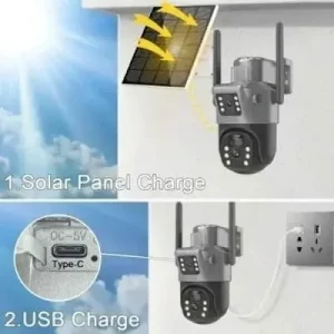 Solar Camera Dual Lens 4g Sim Ptz V380 Pro