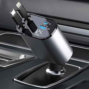 Retractable 4 in 1 Fast Car Phone Charger